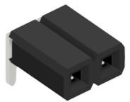 Socket header, 2 pole, pitch 2.54 mm, angled, 10128399