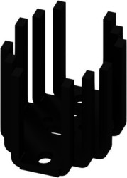 Finger shaped heatsink, (L x W x H) 41.3 x 33 x 31.8 mm, 9 K/W, black anodized, 10034948