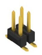 Pin header, 4 pole, pitch 2.54 mm, angled, black, 10049155