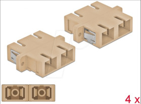 85996 Optical Fiber Coupler SC/SC Duplex 4 pieces beige