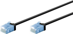 Patchcord kat.6a-0050 U/UTP SLIM LSZH-TPE czarny /0,5m/ 74232