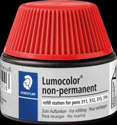 487 15-2 Refill station, Lumocolor non-permanent universal pens, red