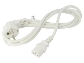 SN326-3/10/2WH Kabel CEE 7/7 (E/F) wtyk kątowy, IEC C13 żeński PVC 2m biały