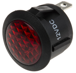 Lampka kontrolna do montażu panelowego 12V dc, czerwona 20.6mm LED Czarny RS PRO