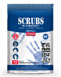 Chusteczki SCRUBS® Mycie rąk 72-szt. SCRUBS REFILL Chusteczki czyszczące Torba