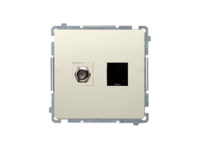 SIMON BASIC Gniazdo antenowe typu "F" + RJ45 kat.6 (moduł) beżowe BMAFRJ45.01/12 KONTAKT SIMON