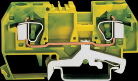 282-907 2-conductor protective earth terminal block, 6 mm², green-yellow