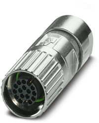 Plug, M17, 17 pole, crimp connection, screw locking, straight, 1629050