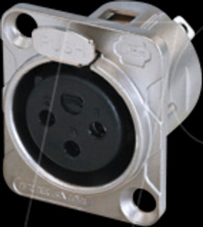 RC3FDL XLR receptacle 3-pole solder contacts (chrome-plated housing)