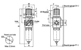 Filtroreduktor G 1/8 GW do 10 bar, regulacja 1,5-9 bar, 5 mikronów