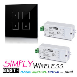 1 Zestaw sterowania 2 stref oświetlenia LED czarny panel dotykowy