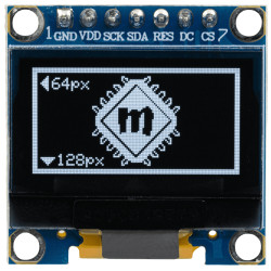 Wyświetlacz OLED 0,96" 128x64px SPI biały