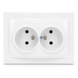 Gniazdo podwójne z/u, Thor, kolor biały, 27111026