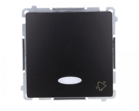 Simon Basic Przycisk dzwonek z podświetleniem LED (moduł) 10AX, 250V, szybkozłącza, czarny BMD1L.01/49