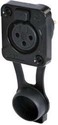 XLR panel socket, 3 pole, tin-plated, zinc die casting, RRX3F-Z-001-1