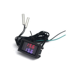 Termometr podwójny NTC -55/120 Temp.-55 do 120St. Panelowy 4-28V DC