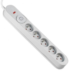 Listwa zasilająca z układem przeciwprzepięciowym,1,5m 5 gniazd, włącznik szara VA0246-1,5 VAYOX