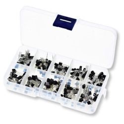 Zestaw 200 sztuk tranzystorów TO-92 PNP i NPN 10x rodzajów + organizer