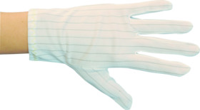 Gloves, with conductive fibers, polyester/PUR, white, M, C-199 2816-M