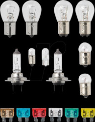 Car lighting set, H7, spare lamp box, 16 pieces