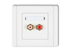 FLEXI Gniazdo RCA podwójne (typu cinch - biały i czerwony pozłacane) biały FGRCA-2 KARLIK