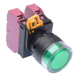YW1L-MF2E02Q0G Green 22mm Momentary Shrouded Push Button Switch 2NC IP65 IDEC