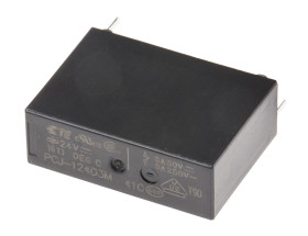 Przekaźnik mocy 24V dc SPST TE Connectivity 200mW, montaż PCB 2880Ω Otwór przezierny