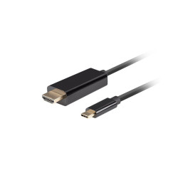 Przewód USB-C(M) do HDMI(M) 0.5m 4K 60Hz Czarny Lanberg