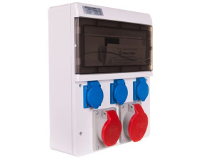 Zestaw zasilający 16A/32A/400V 5P + 3x16A/250V 13-mod IP44 6634-000