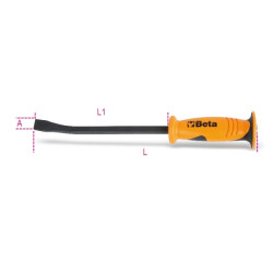 łom, dł.: 600 mm, śr.: 20mm, szczypce: Nie, Stal węglowa