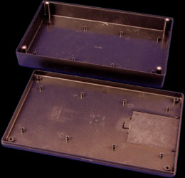 ABS enclosure, (L x W x H) 220 x 140 x 41 mm, black (RAL 9005), IP54, 1599RFIKBKBAT