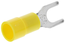 Konektor zaciskowy płaski Izolowane, M5, Żółty 10AWG 6mm² 12AWG 4mm² RS PRO