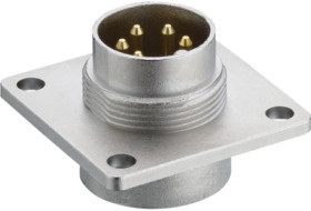 Panel plug, 8 pole, solder cup, screw locking, straight, 0318 08