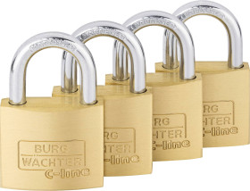 Kłódka Burg Wächter 4er Set Set Quadro 222 40 SB Samozatrzaskowa z zamkiem kluczykowym