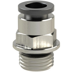 Push-in fitting, L 24 mm, 16 bar, brass, nickel-plated, for hose, 108559