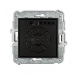 ICON Mechanizm elektronicznego sterownika roletowego (ster. lokalne i pilotem, ster. strefą i podstrefą) czarny mat 12ISR-4