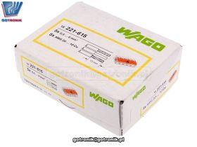 SzybkozĹÄczka 5x0,5-6mm2 transparentna pomaraĹczowa x15szt. WAGO 221-615