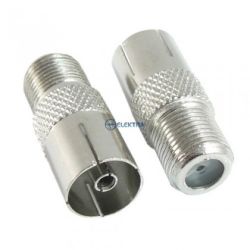 Przejście F gniazdo / antenowy IEC wtyk żeński