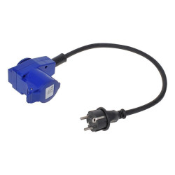 Adapter CEE gniazdo na wtyk 230V kąt 16A IP44 na kablu do kampera
