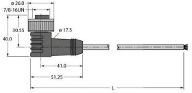 Turck U2665-115 Złącze konfekcjonowane czujnika/aktuatora WKM 5711-15M, 1 szt.