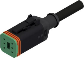 Connection cable, socket, 6 pole, straight to openend, 2m