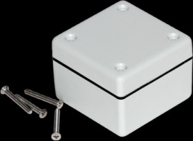 ABS enclosure, (L x W x H) 56 x 56 x 28 mm, light gray (RAL 7035), IP65, 1594AWGY