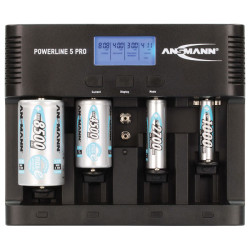 Ansmann Powerline 5 Pro NiMH Battery Charger UK/EU/US/AUS Plugs 12V DC Adapter