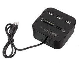 3-portowy hub USB 2.0 z czytnikiem kart pamięci AK219