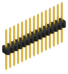 Pin header, 15 pole, pitch 1.27 mm, straight, black, 10060632