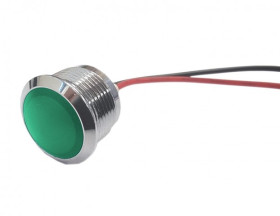 KONTROLKA LED 25MM 12V METAL.WYPUKA ZIEL