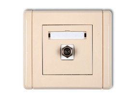 FLEXI Gniazdo antenowe pojedyncze typu "F" (SAT) pozłacane beżowy 1FGF-1.1 KARLIK