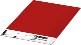 PVC device marker, (L x W) 14.9 x 26.9 mm, red, carrier card with 27 pcs, 0804448