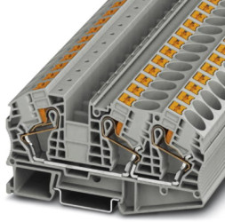 Through terminal block, push-in connection, 0.5-25 mm², 3 pole, 76 A, 8 kV, gray, 3208760