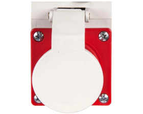 Wtyczka odbiornikowa z klapką 16A 4P 400V czerwona IP44 514-6d